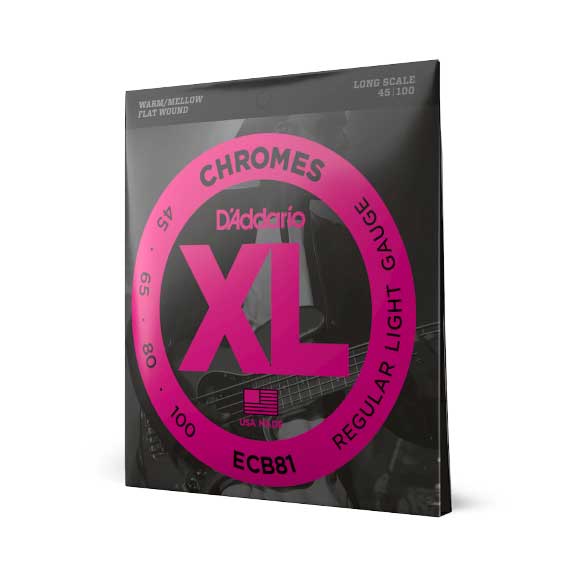D'Addario ECB81 45-100 Regular Light Long Scale XL Chromes Bass Strings - 2