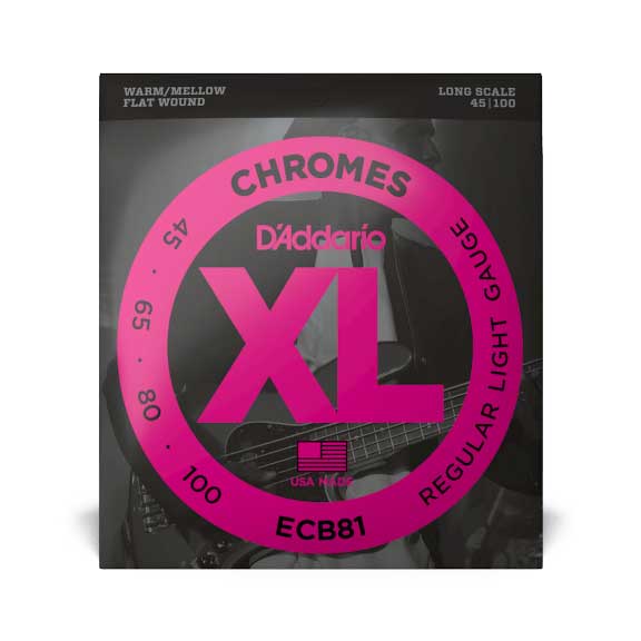 D'Addario ECB81 45-100 Regular Light Long Scale XL Chromes Bass Strings - 1