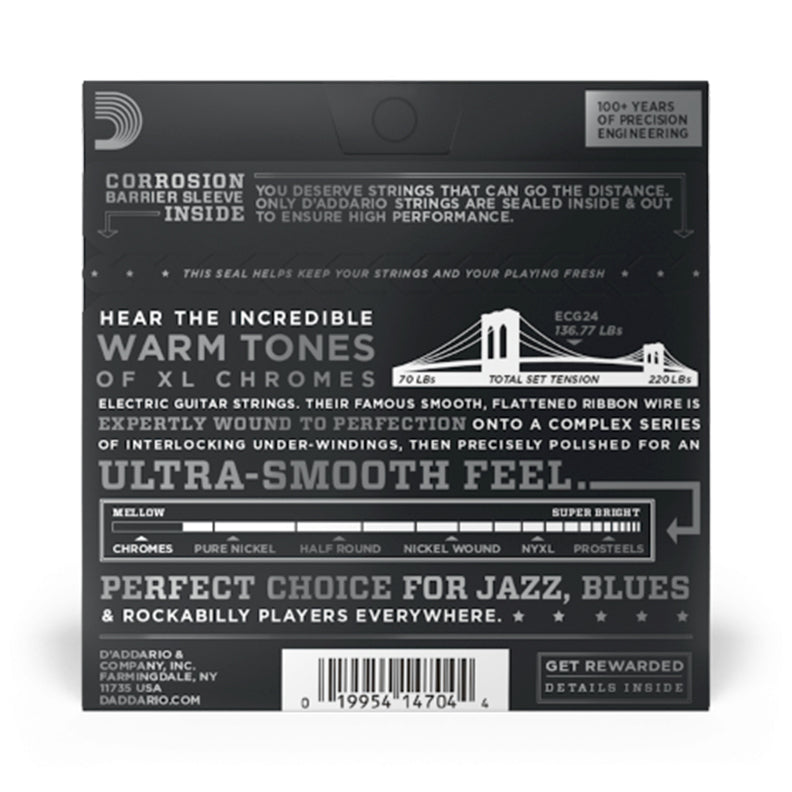 D'Addario ECG24 11-50 Jazz Light XL Chromes Electric Guitar Strings - 3