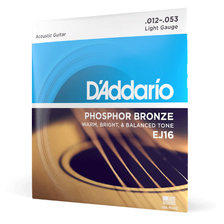 D'Addario EJ16 Phosphor Bronze Light Gauge 12-53 Acoustic Guitar Strings - 4