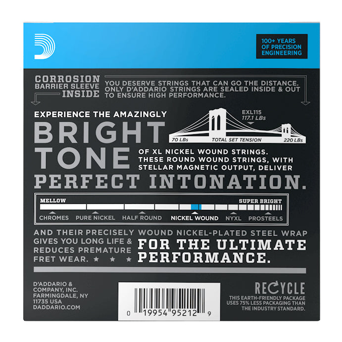 D'Addario EXL115-10P Nickel Wound Medium Gauge 11-49 Electric Guitar Strings 10-Pack - 2