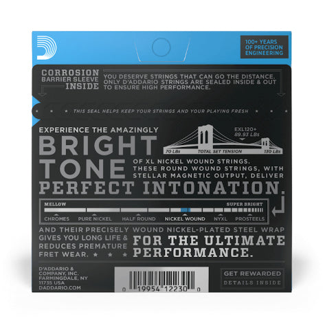 D'Addario EXL120+ 9.5-44 Super Light Plus XL Nickel Electric Guitar Strings - 3