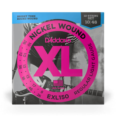 D'Addario EXL150 10-46 Regular Light 12-String XL Nickel Electric Guitar Strings - 1