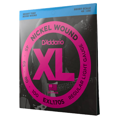 D'Addario EXL170S Nickel Wound Short Scale 45-100 Bass Guitar Strings - 3