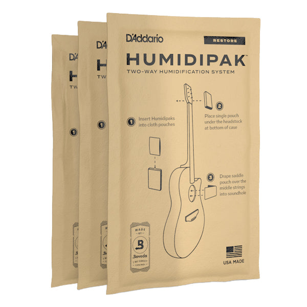 D'Addario PW-HPCP-03 Humidipak Restore Two-Way Humidification System Replacement 3-Pack