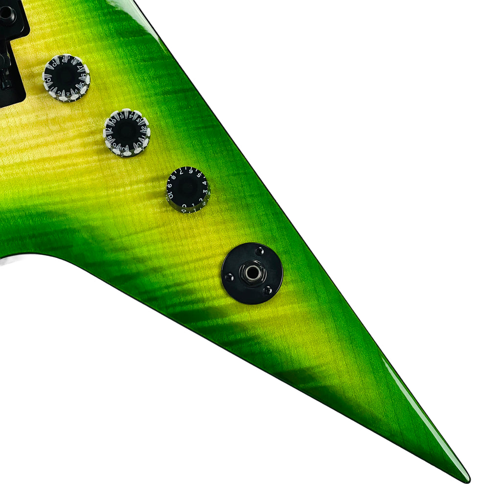 Dean Stealth Floyd Rose Flame Top with Case - Dime Slime - 5