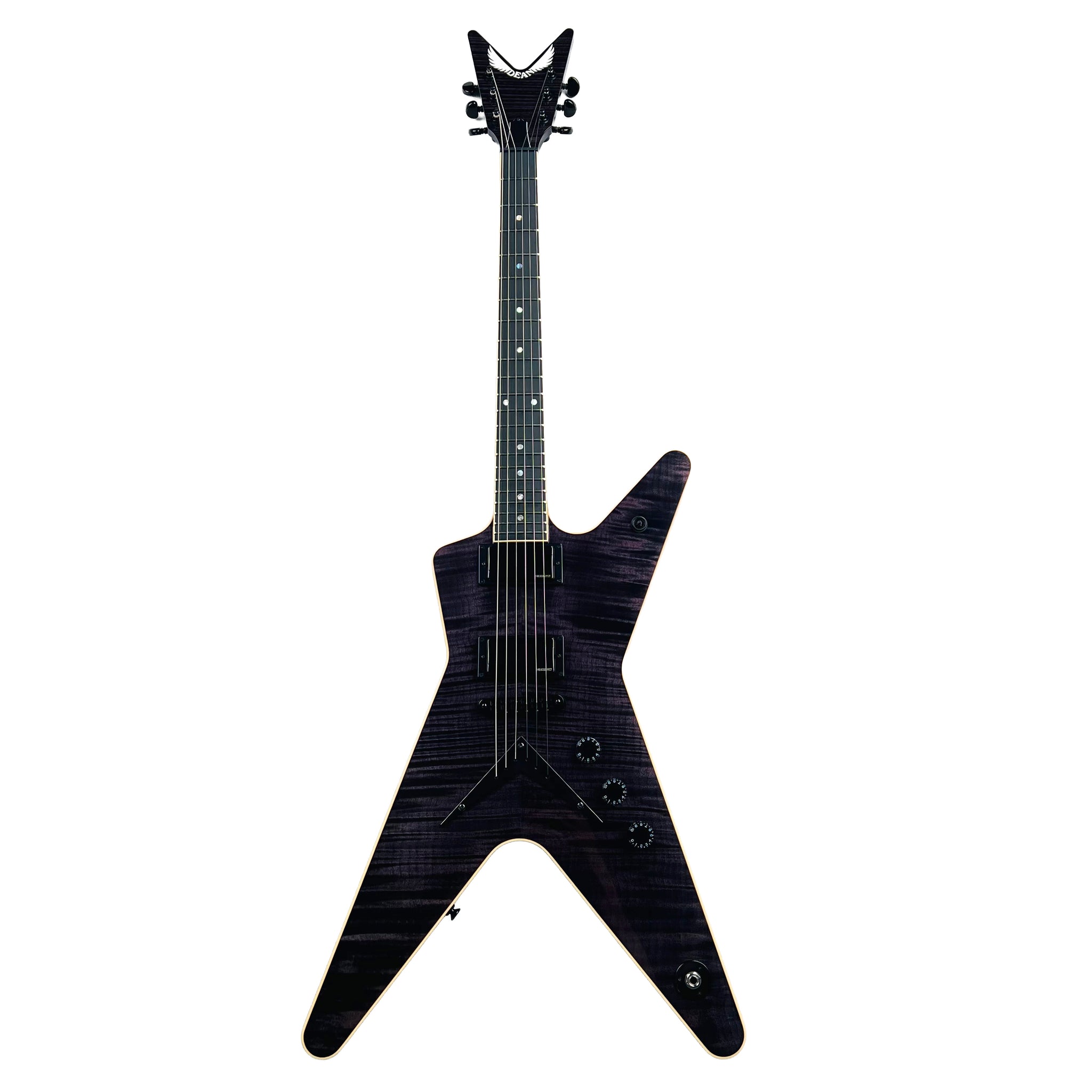 Dean USA Custom Shop ML Flame Top Fishman Fluence - Transparent Black ...