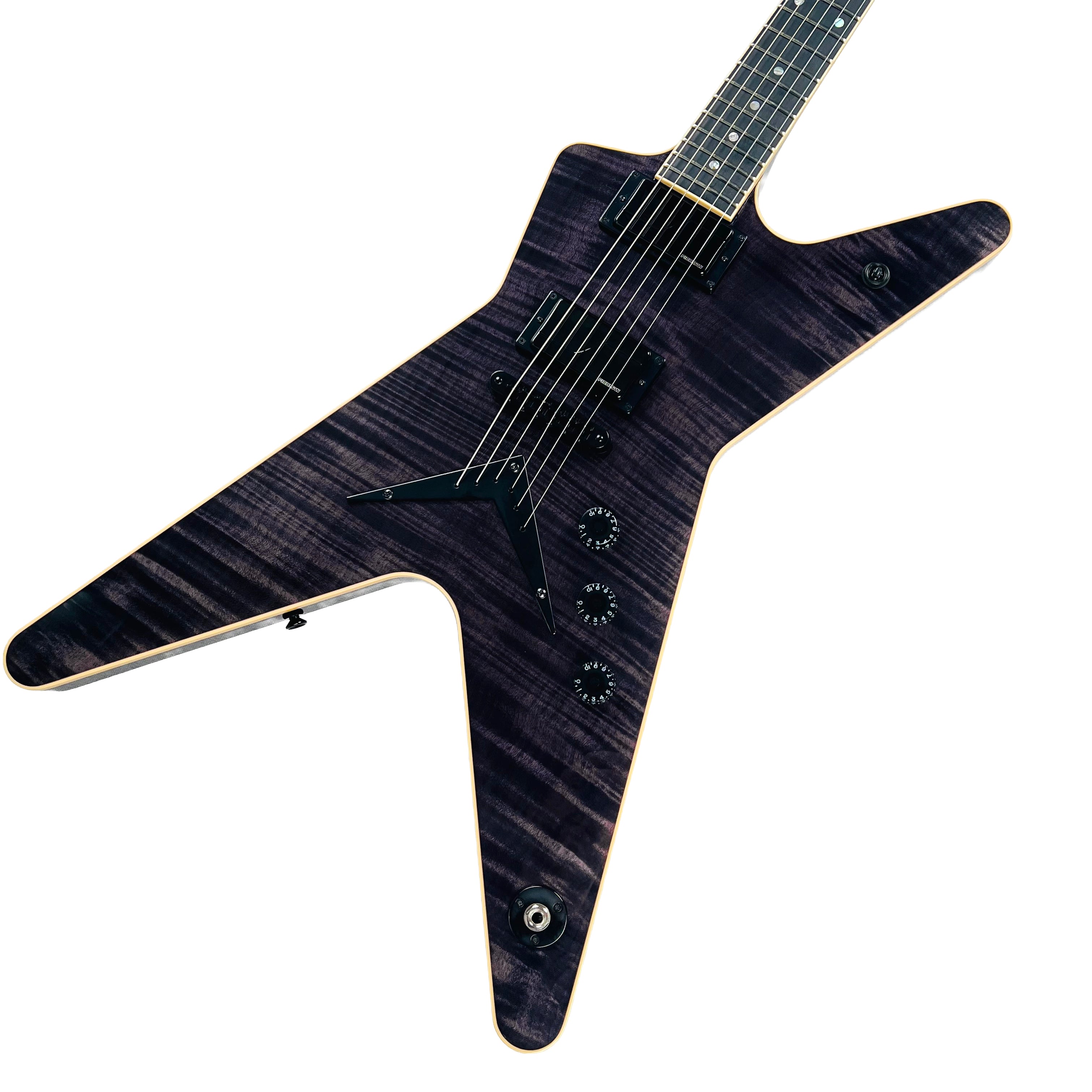 Dean USA Custom Shop ML Flame Top Fishman Fluence - Transparent Black ...