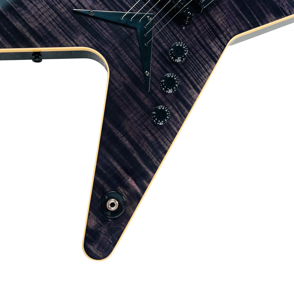 Dean USA Custom Shop ML Flame Top Fishman Fluence - Transparent Black - 6