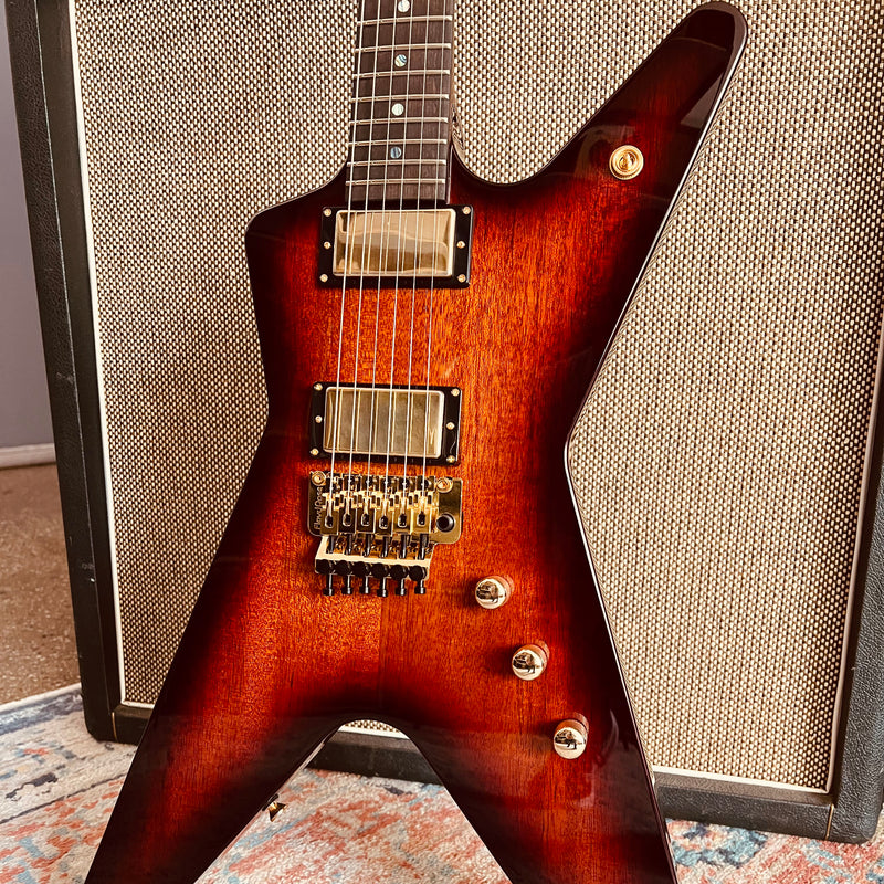 Dean USA Custom Shop ML Mahogany Floyd Rose Gold Hardware - Trans Brazilia - Top