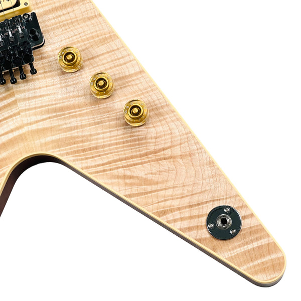 Dean USA ML Floyd Rose Flame Top Custom - Natural Oil - 7