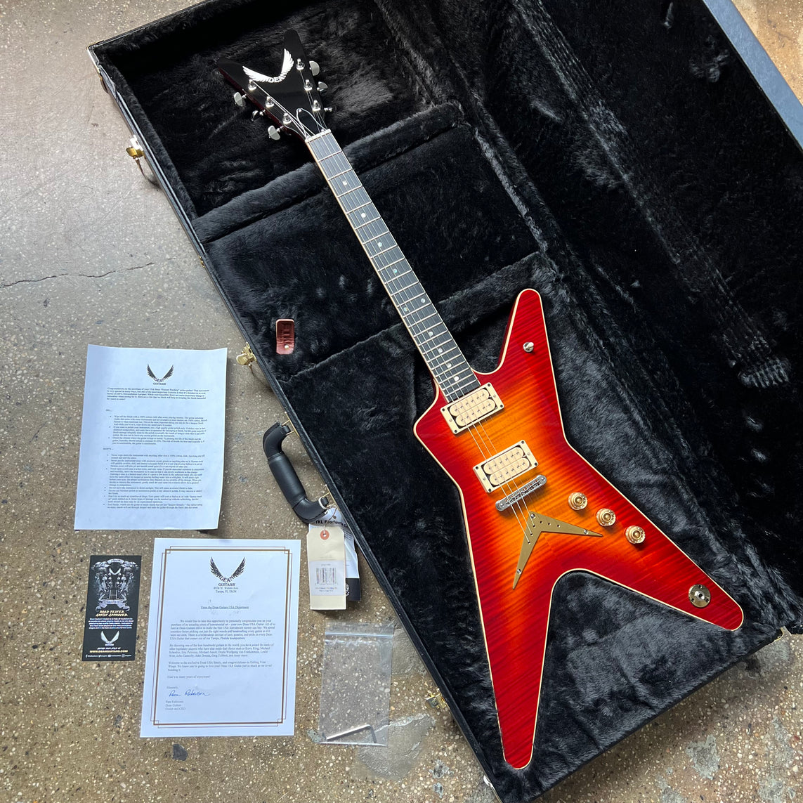 USA Patents Pending ML Floyd Flame Top Trans Cherry Sunburst