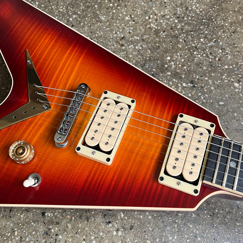 Dean USA Patents Pending V Flame Top 2024 - Trans Cherry Sunburst - 6