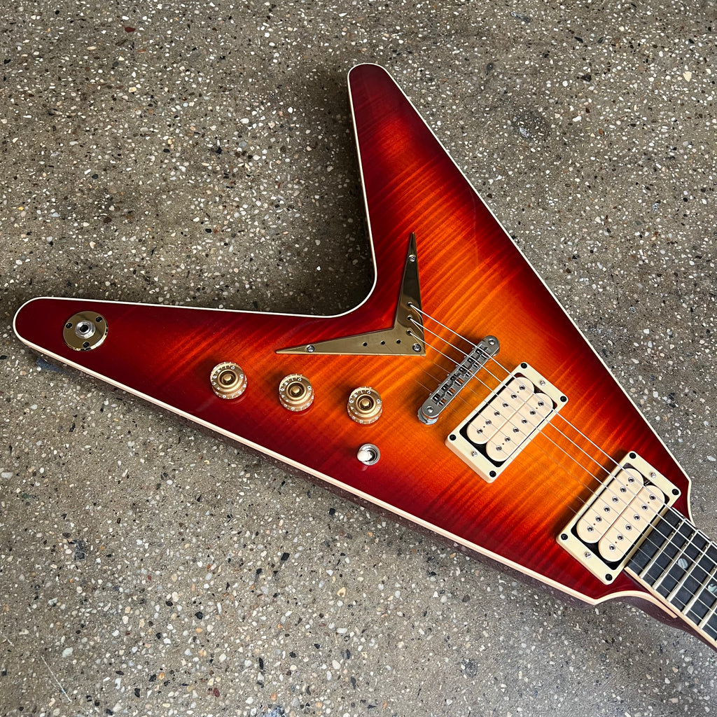 Dean USA Patents Pending V Flame Top 2024 - Trans Cherry Sunburst - 7