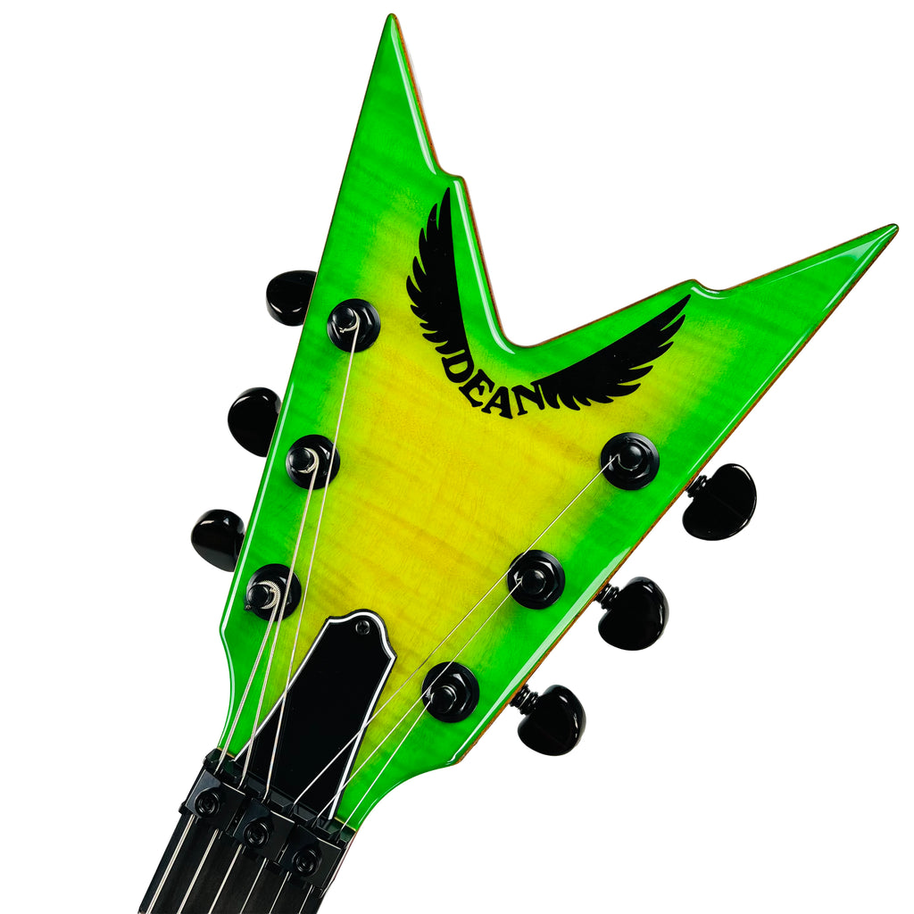 Dean USA Razorback Floyd Rose Flame Top - Slime Green - 10
