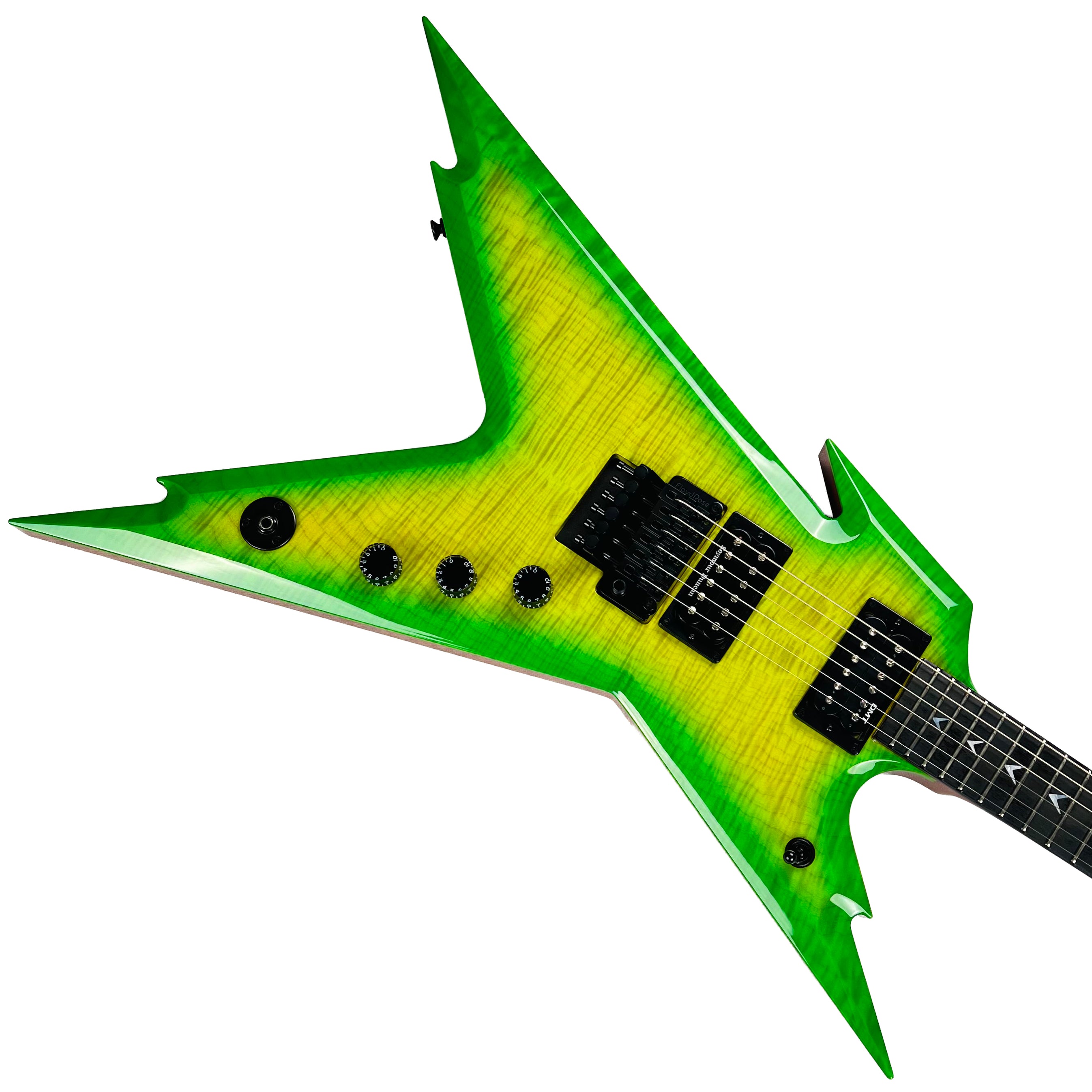 Dean USA Razorback Floyd Rose Flame Top Slime Green | Tone Wolf