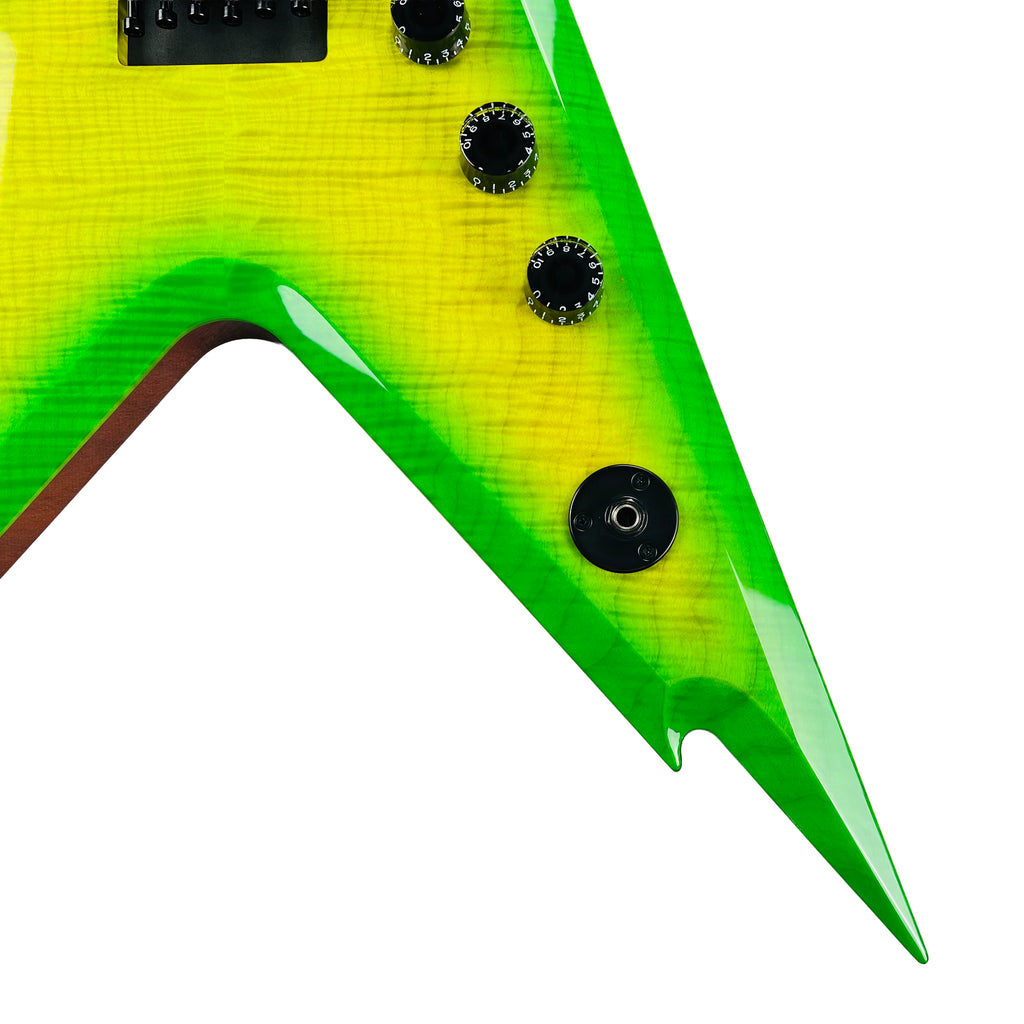 Dean USA Razorback Floyd Rose Flame Top - Slime Green - 7