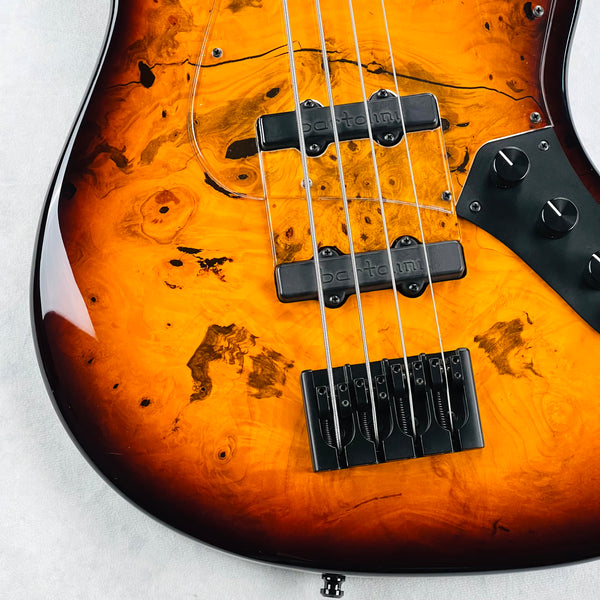 Devon J4 Classic 22 Burl Top 4-String Bass Guitar 2024 - Sunburst - 4