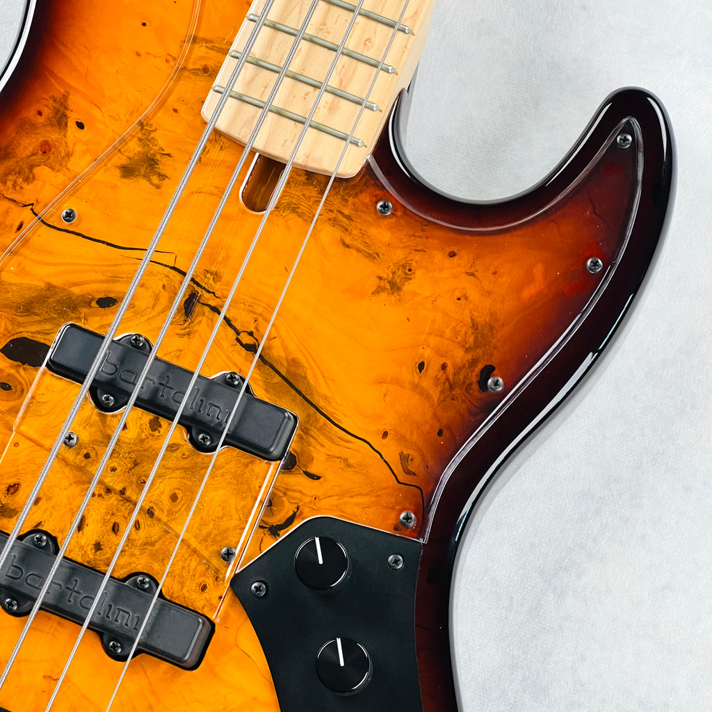 Devon J4 Classic 22 Burl Top 4-String Bass Guitar 2024 - Sunburst - 6