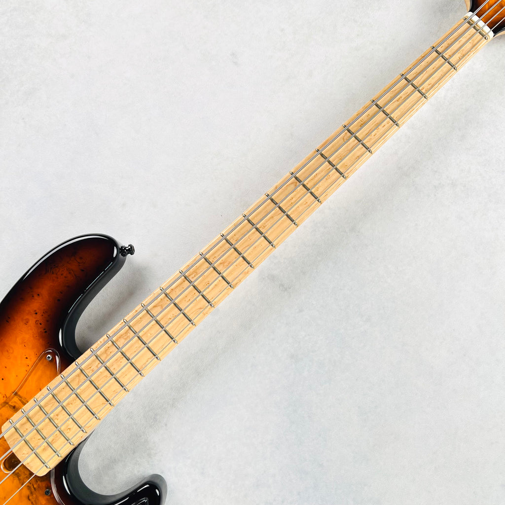 Devon J4 Classic 22 Burl Top 4-String Bass Guitar 2024 - Sunburst - 8