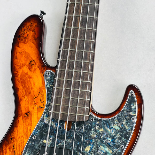 Devon J5 Classic 22 Spalted Top 5-String Bass 2025 - Sunburst - 3
