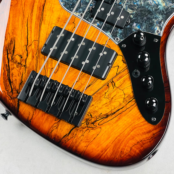 Devon J5 Classic 22 Spalted Top 5-String Bass 2025 - Sunburst - 5