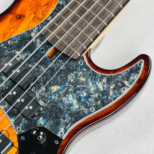 Devon J5 Classic 22 Spalted Top 5-String Bass 2025 - Sunburst - 6