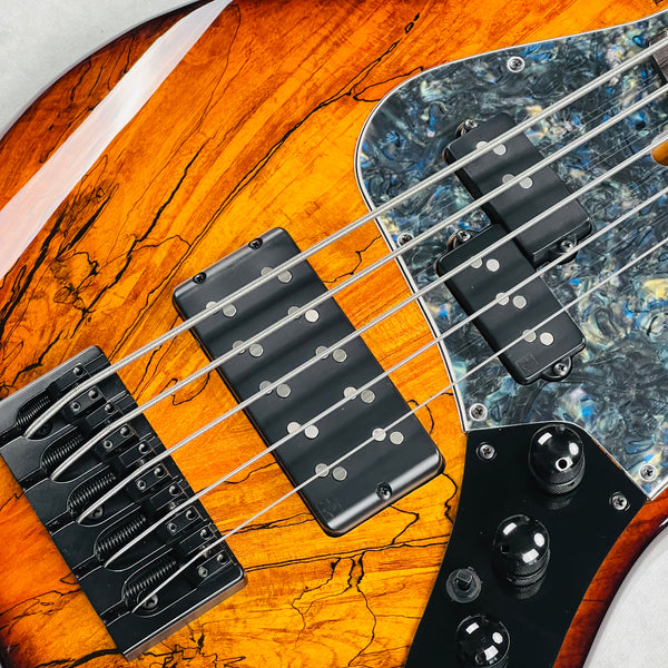 Devon J5 Classic 22 Spalted Top 5-String Bass 2025 - Sunburst - 7