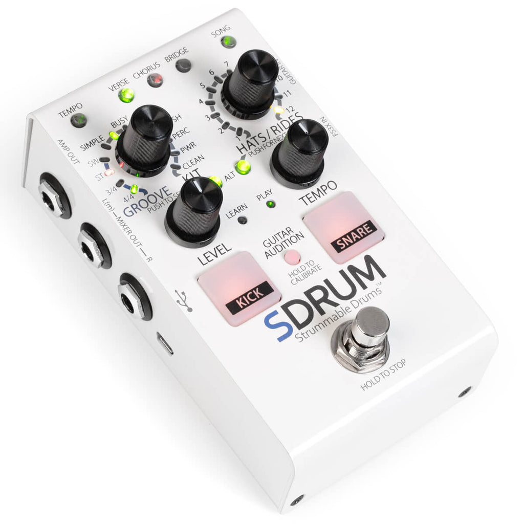 DigiTech SDrum Strummable Drums Guitar Effects Pedal - White - 4