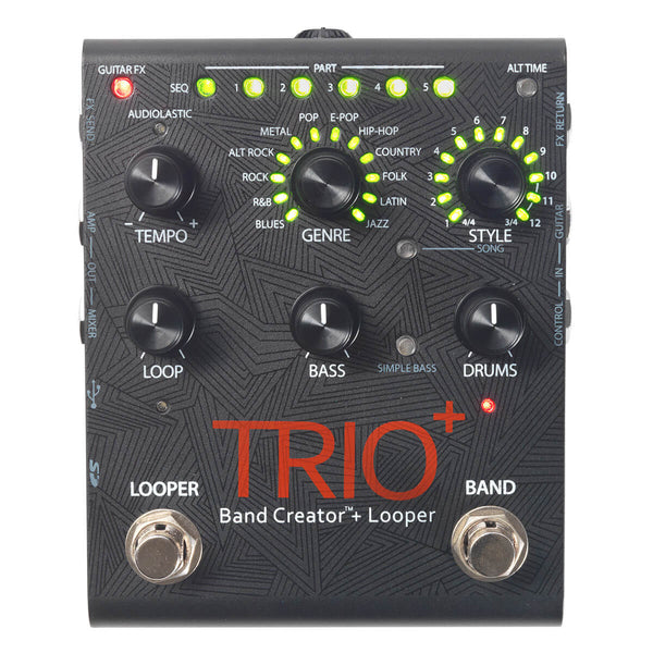 DigiTech TRIO Plus Band Creator & Looper Guitar Effects Pedal - Black - 1