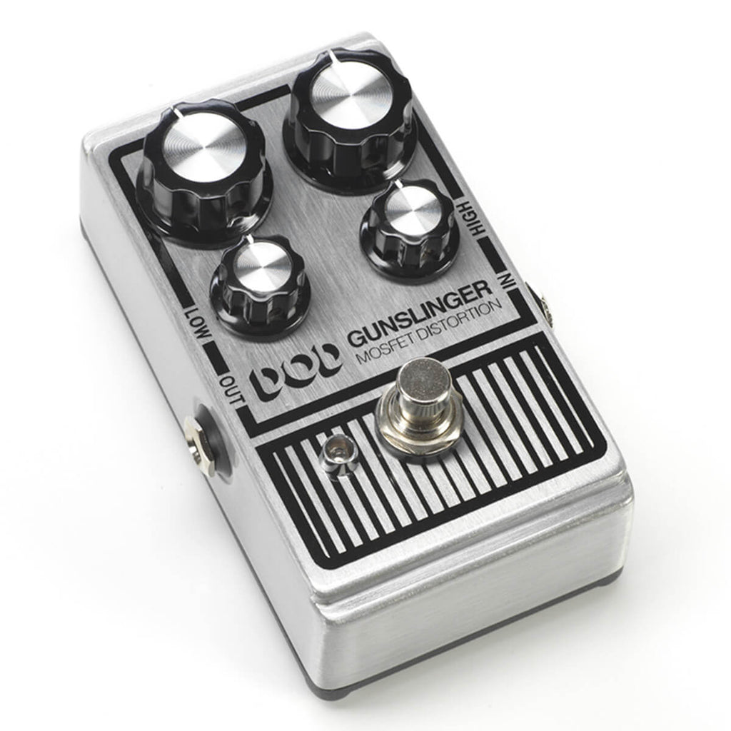 DOD Gunslinger Aggressive Distortion Guitar Effects Pedal - Silver - 2