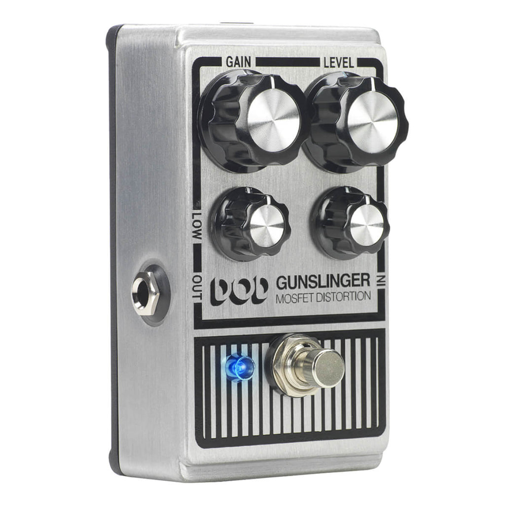 DOD Gunslinger Aggressive Distortion Guitar Effects Pedal - Silver - 9