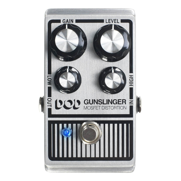 DOD Gunslinger Aggressive Distortion Guitar Effects Pedal - Silver - 1