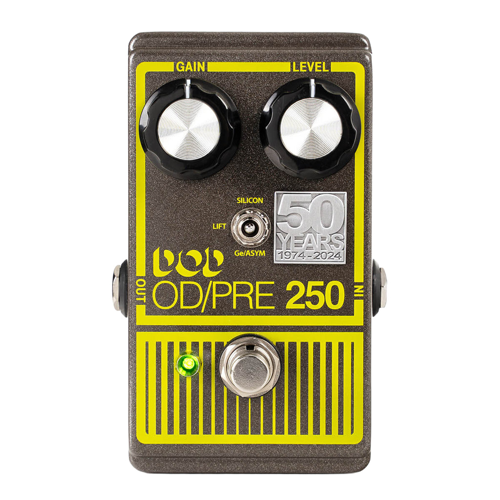 DOD Overdrive Preamp 250 50th Anniversary Edition Guitar Effects Pedal - Grey & Yellow - 1