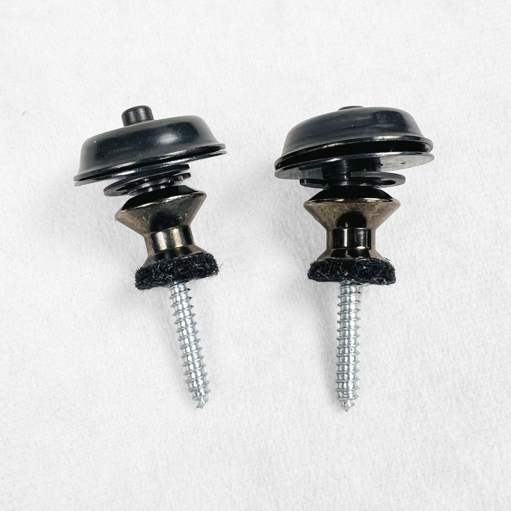 Dunlop Strap Lock Set with Buttons and Screws - Black - 1
