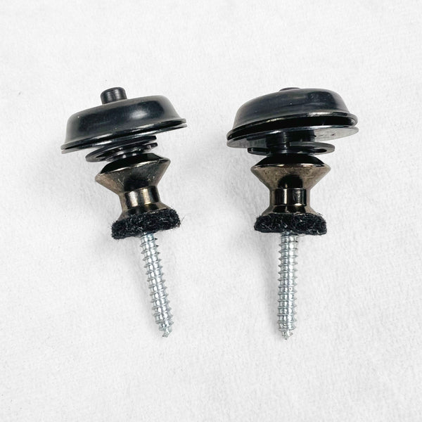 Dunlop Strap Lock Set with Buttons and Screws - Black - 1