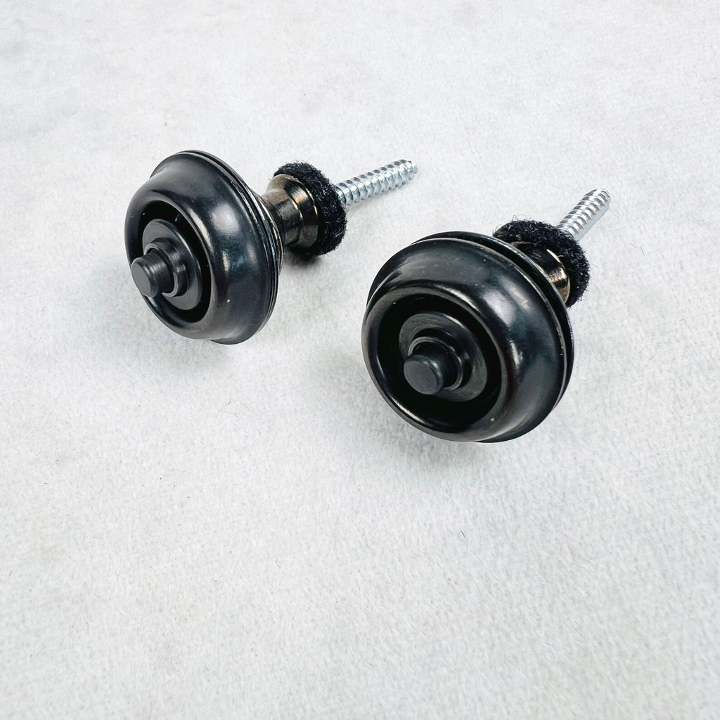 Dunlop Strap Lock Set with Buttons and Screws - Black - 2