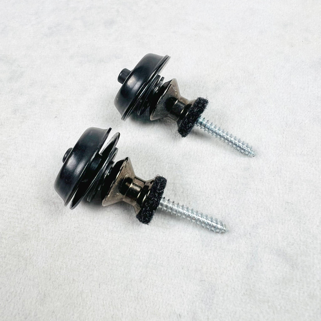 Dunlop Strap Lock Set with Buttons and Screws - Black - 3