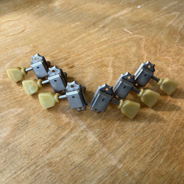 Gotoh Vintage Keystone-style 3+3 Tuning Machines - Relic Nickel
