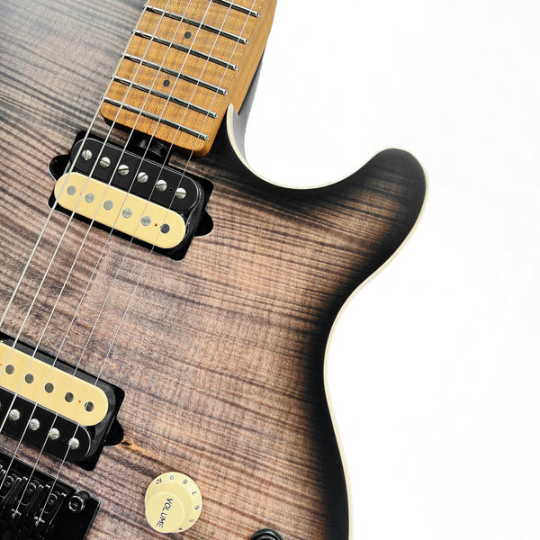 Ernie Ball Music Man Axis Flame Top Charcoal Cloud 300-JF-R1-00-MB-BM - 7