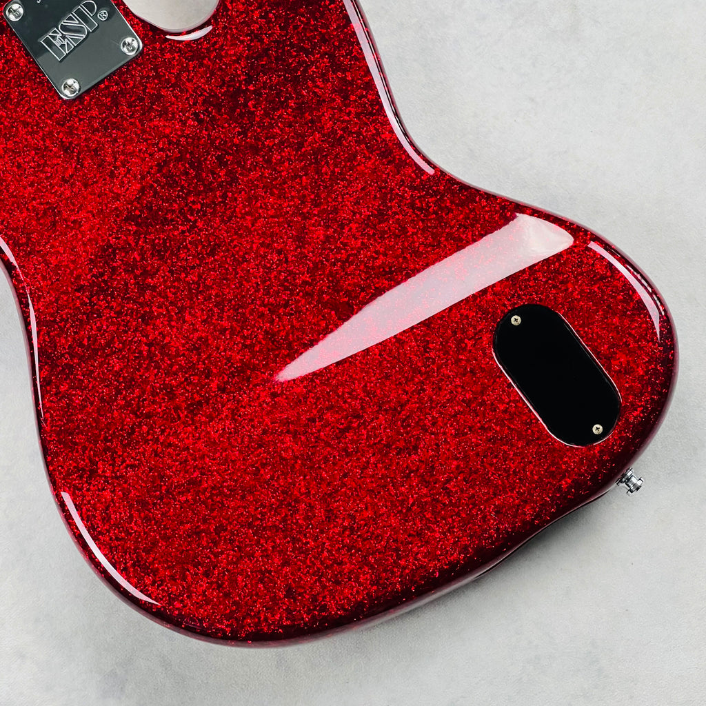 ESP J-RJB PYRO BABY Luna Sea J Model 4-String Bass 2000 - Red Sparkle - 11