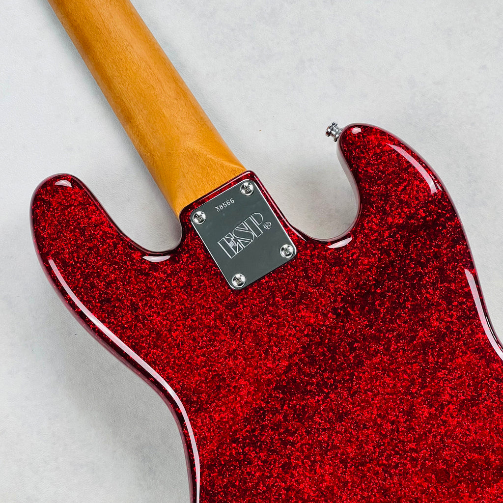 ESP J-RJB PYRO BABY Luna Sea J Model 4-String Bass 2000 - Red Sparkle - 12