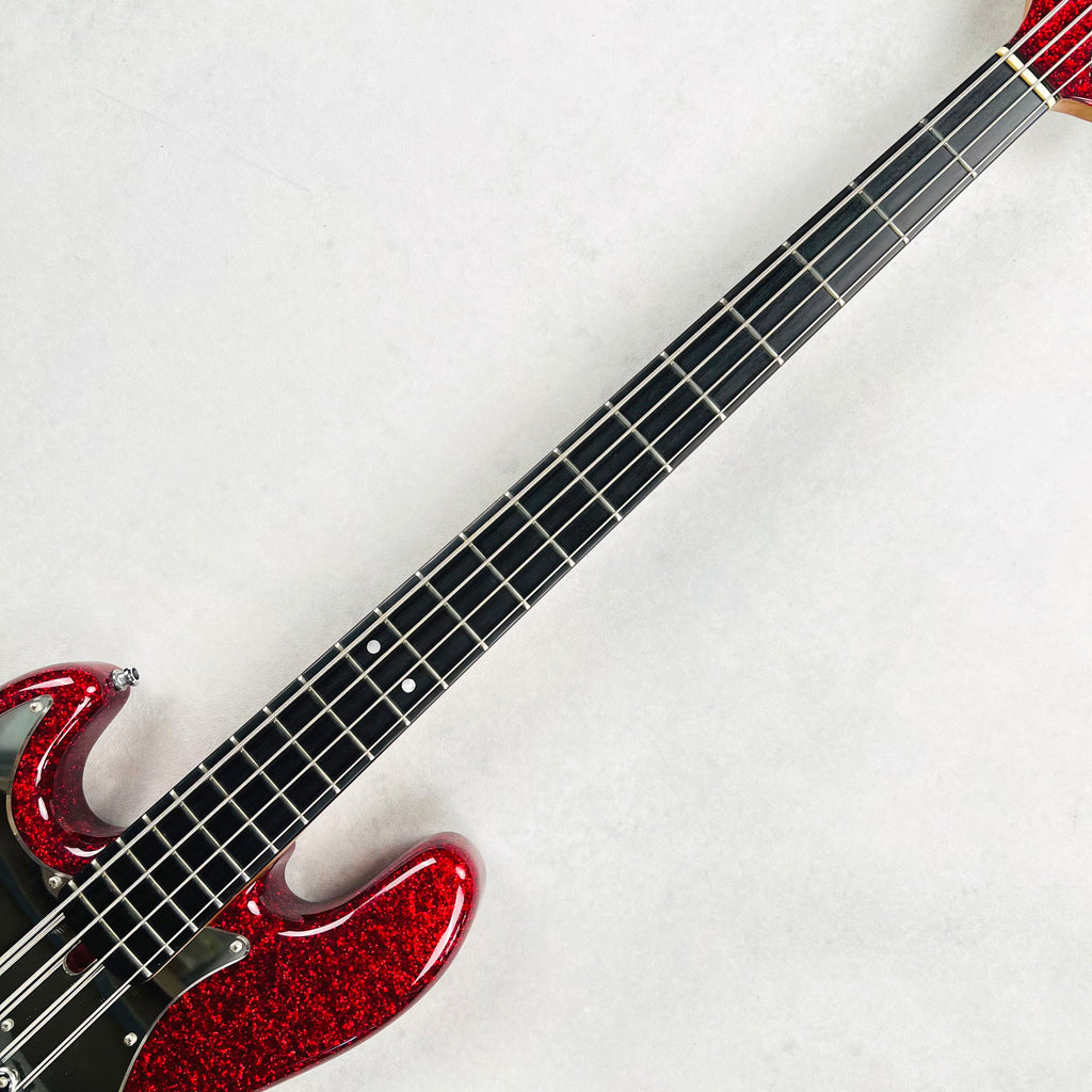 ESP J-RJB PYRO BABY Luna Sea J Model 4-String Bass 2000 - Red Sparkle - 7
