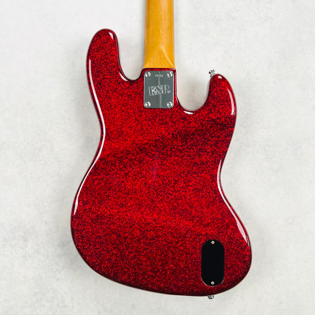 ESP J-RJB PYRO BABY Luna Sea J Model 4-String Bass 2000 - Red Sparkle - 9