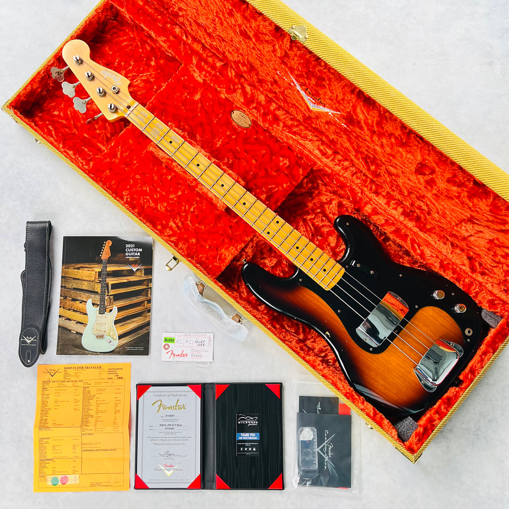 Fender Custom Shop 1957 Precision Bass Journeyman Relic Wildwood 10 2021 - Faded 3-Tone Sunburst - 20