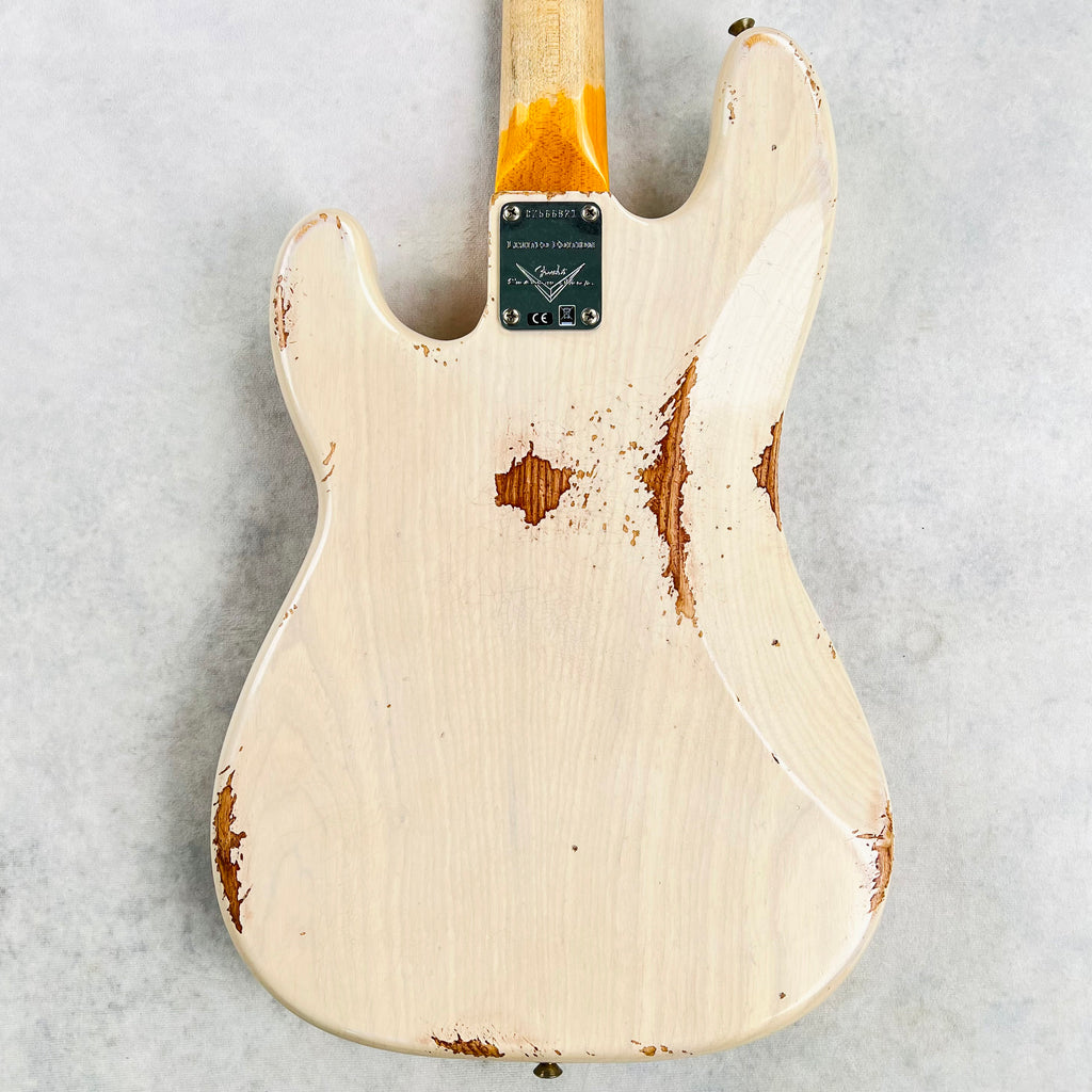 Fender Custom Shop 1958 P-Jazz Bass Heavy Relic 2023 - Aged White Blonde - 11