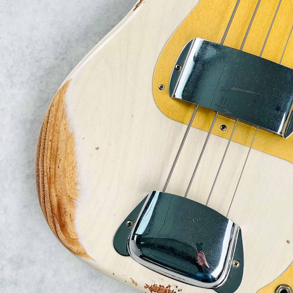Fender Custom Shop 1958 P-Jazz Bass Heavy Relic 2023 - Aged White Blonde - 4