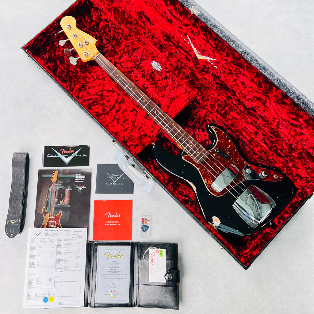 Fender Custom Shop 1962 Jazz Bass Relic Stack Knob 2022 - Aged Black - 17