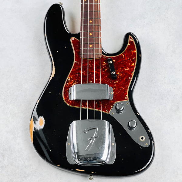 Fender Custom Shop 1962 Jazz Bass Relic Stack Knob 2022 - Aged Black - 1