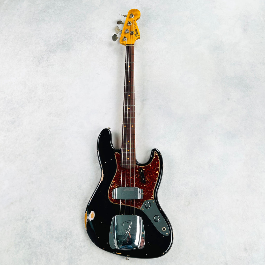 Fender Custom Shop 1962 Jazz Bass Relic Stack Knob 2022 - Aged Black - 2